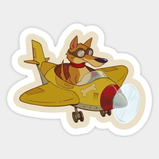 Dog Plane Sticker